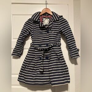 Navy Striped Kids Coat